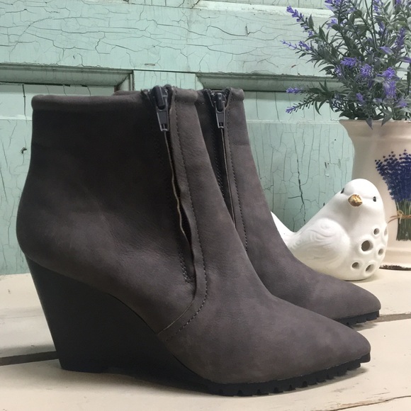 H by Halston Shoes - H by Halston Leather Wedge Ankle boots